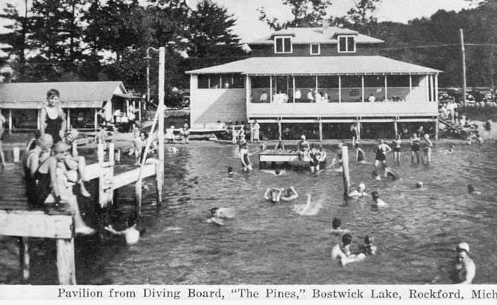 The Pines at Bostwick Lake - Vintage Post Card